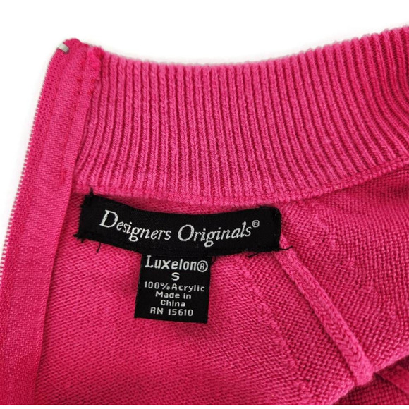 Designers Originals Womens Pullover Sweater Pink Long Sleeve Mock Neck Zip S - Picture 3 of 3